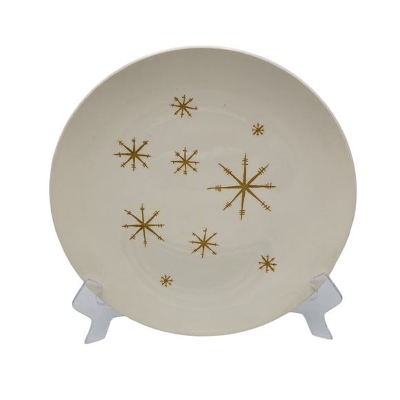 Vintage Royal China STAR GLOW Plate 10" MCM USA Gold Atomic Starburst Ironstone - Picture 5 of 10